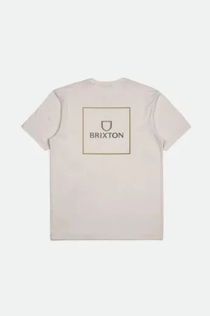Alpha Square S/S Standard Tee - Cream/Olive Surplus/Brass