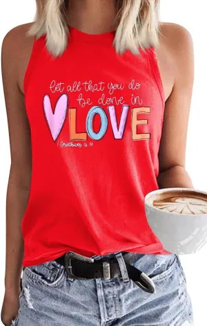 Beopjesk Women's Gradient Coconut Tree Tank Tops Summer Sleeveless V-Neck Button Down Henley Shirt