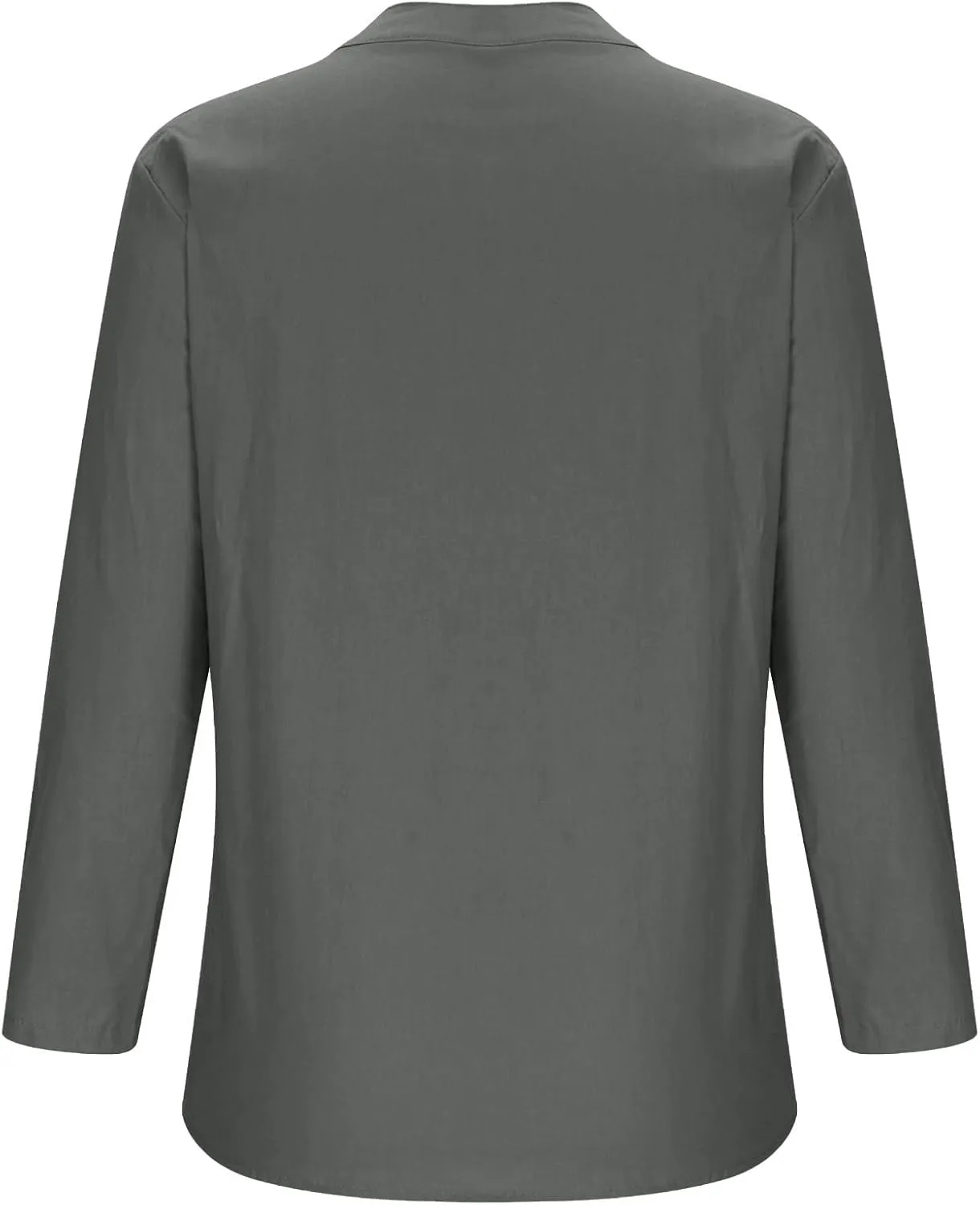 Binmer Womens Linen V Neck Button Down Shirts Oversized Long Sleeve Casual Blouse Loose Fit Solid Tunic Tops Plus Size