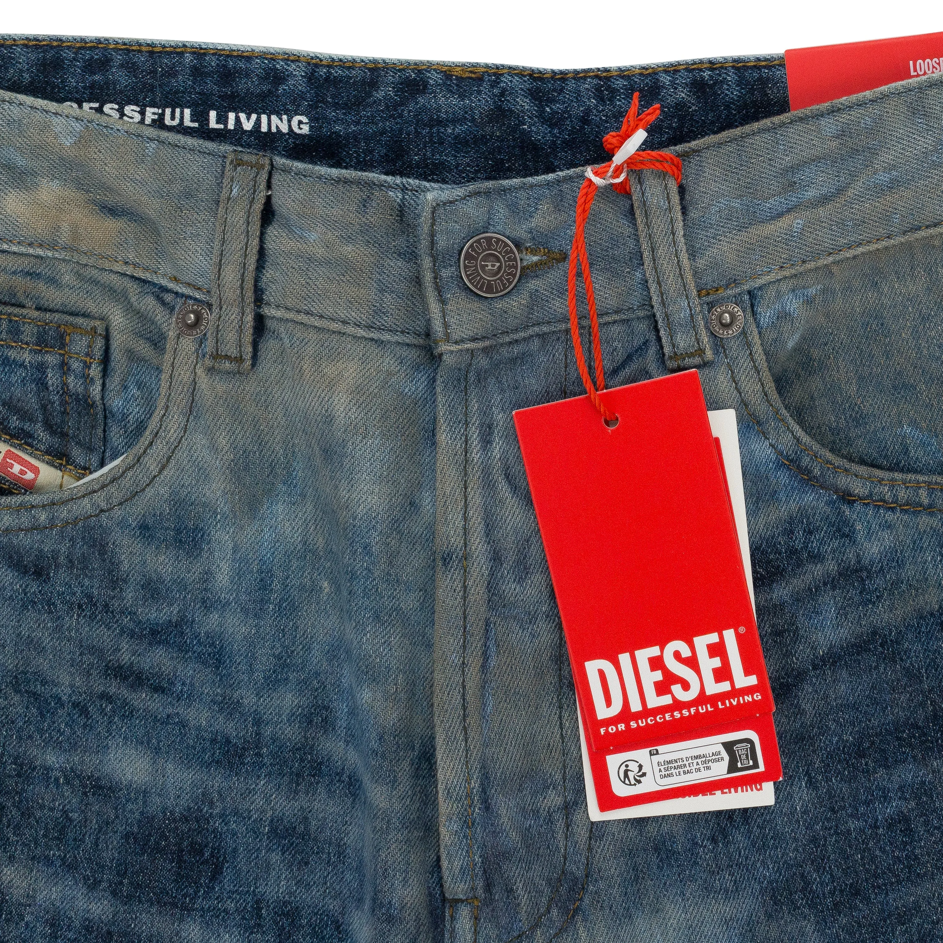 BLUE SIDE ZIP RELAXED JEANS
