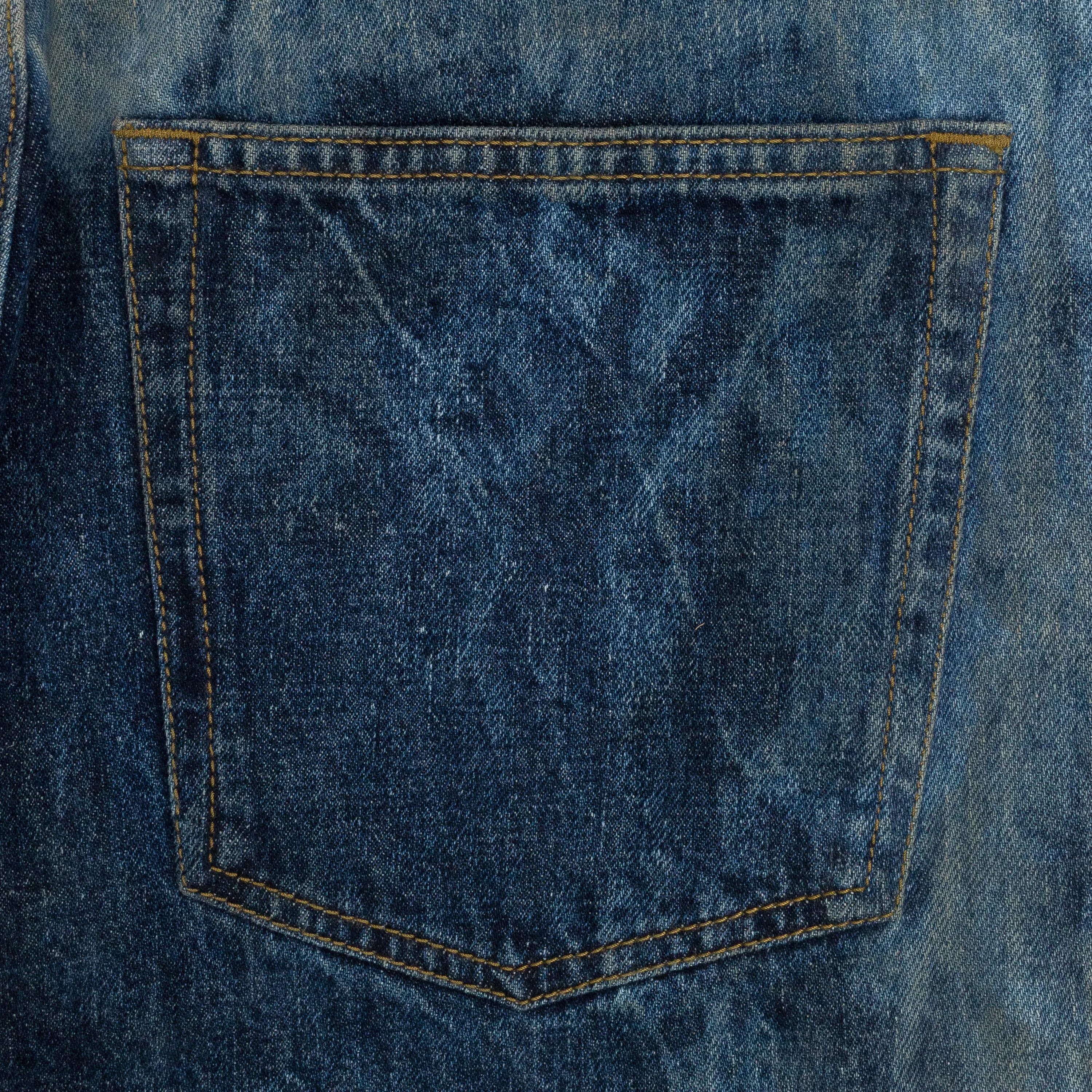 BLUE SIDE ZIP RELAXED JEANS