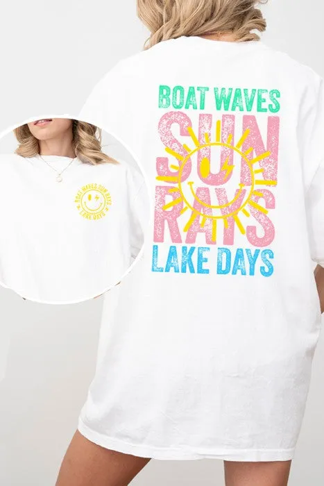 Boat Waves Lake Days Oversized Tee