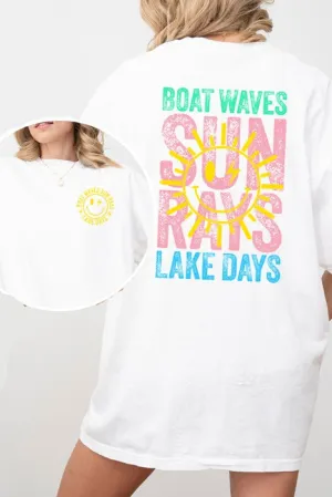 Boat Waves Lake Days Oversized Tee