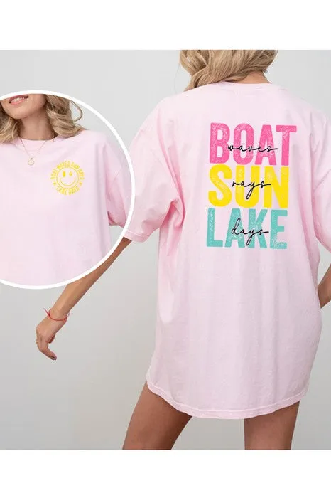 Boat Waves Sun Rays Oversized Tee