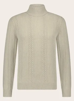 Coltrui met kabelpatroon van cashmere