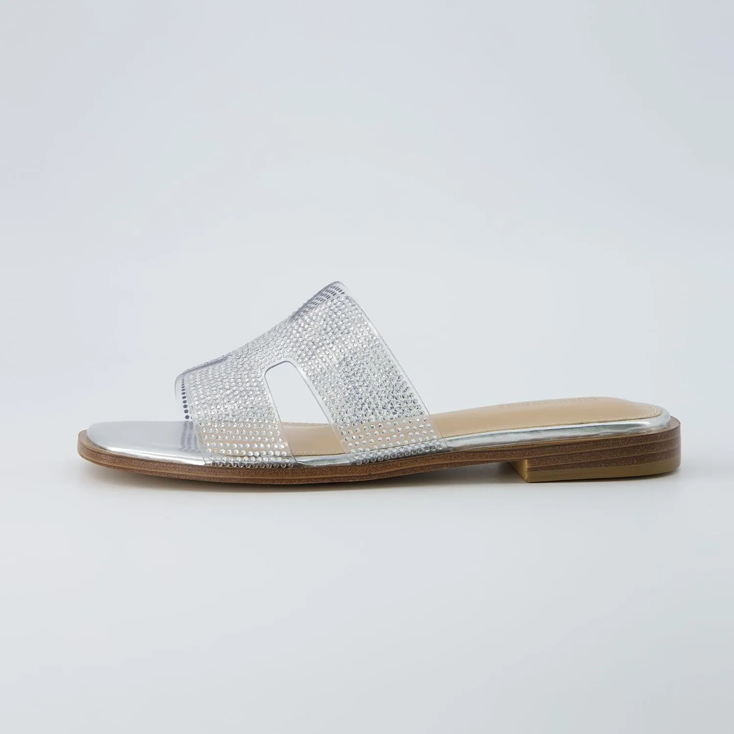 CUSHIONAIRE Voyage Cutout Strap Slides for Women, Slip On Summer Flats, Trendy Footwear, Comfortable Vacation Style Sandals for Women 2025