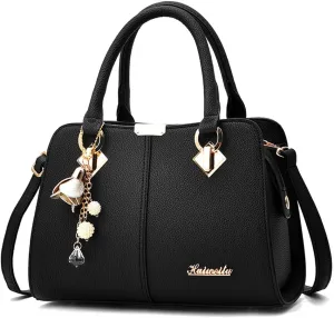 Dayfine Women Handbag Satchel Bag Top Handle Bag Faux Leather Tote Purse Shoulder Bag Briefcase Minimalist Lady