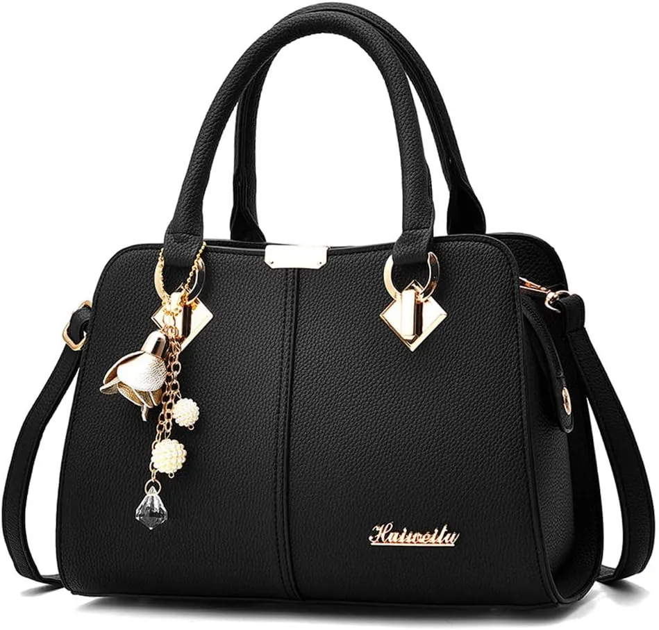 Dayfine Women Handbag Satchel Bag Top Handle Bag Faux Leather Tote Purse Shoulder Bag Briefcase Minimalist Lady