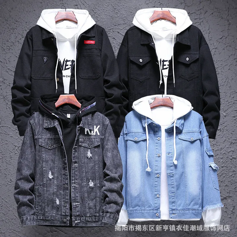 Denim Men Trendy Loose Stylish Korean Casual Jacket