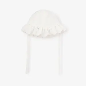 Eyelet Lace Ruffle Sun Hat