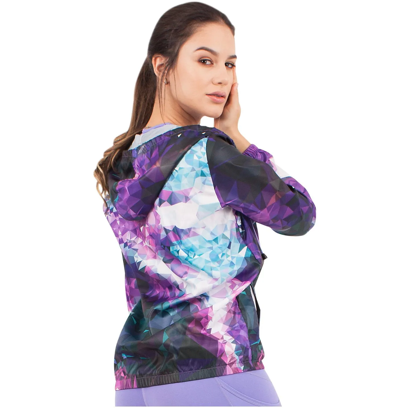 FLEXMEE Activewear: 982000 - Sublimated Fractals Winbreaker With Hood | Polyester