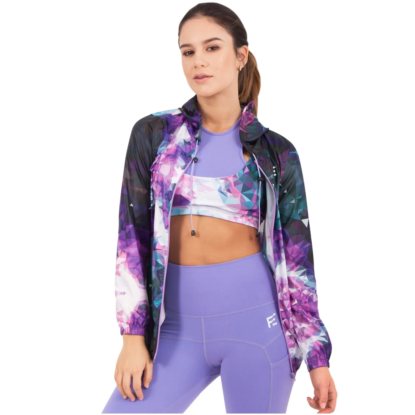 FLEXMEE Activewear: 982000 - Sublimated Fractals Winbreaker With Hood | Polyester
