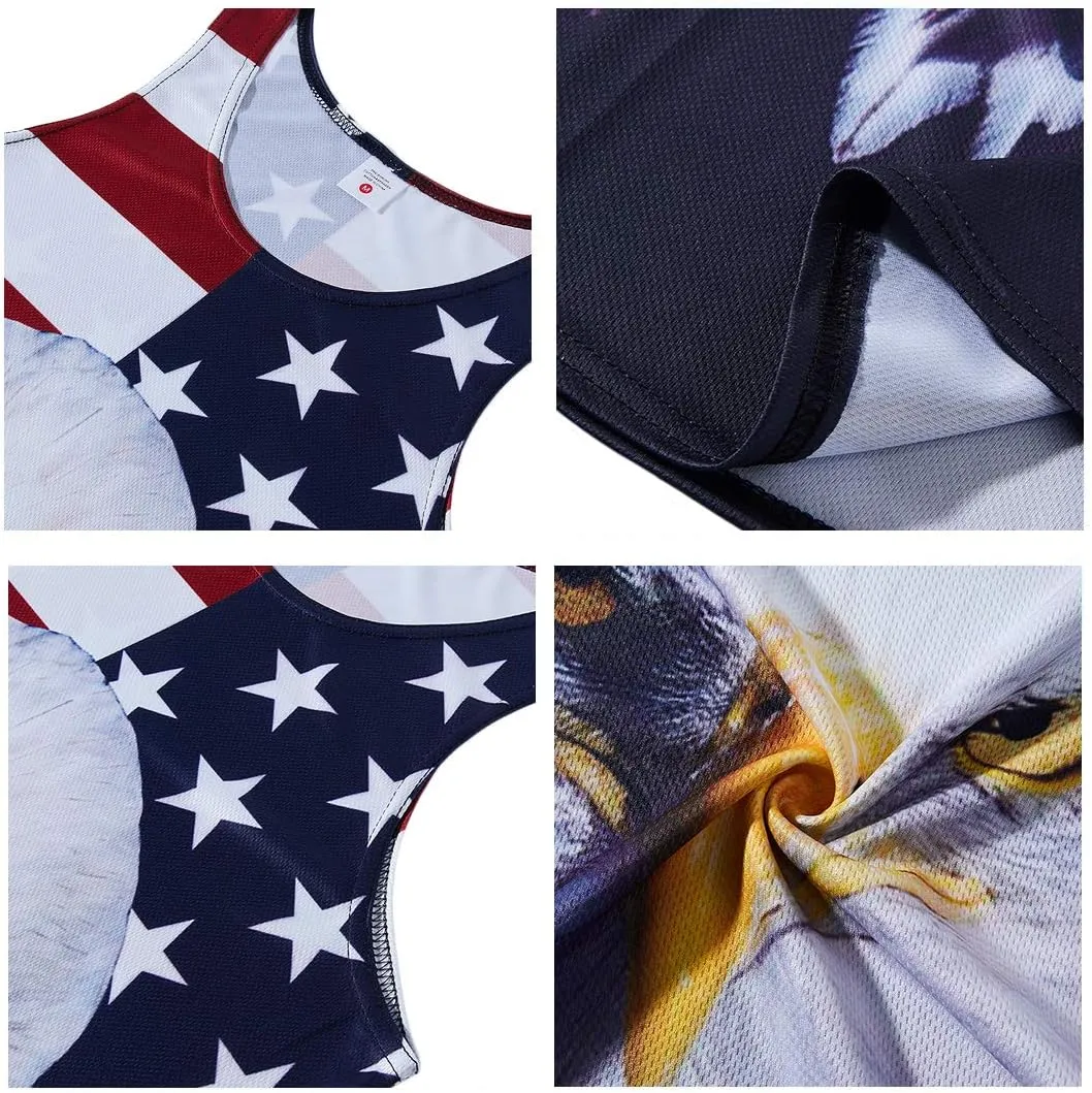 Goodstoworld Mens 3D Tank Top Novelty Graphic Breathable Quick Dry Sleeveless Beach Shirt S-4XL