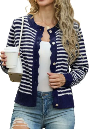 GRECERELLE Women Knit Cardigan Sweaters Long Sleeve Open Front Button Down Casual Trendy Jackets Outwear
