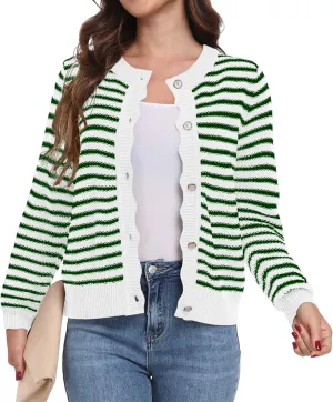 GRECERELLE Women Knit Cardigan Sweaters Long Sleeve Open Front Button Down Casual Trendy Jackets Outwear