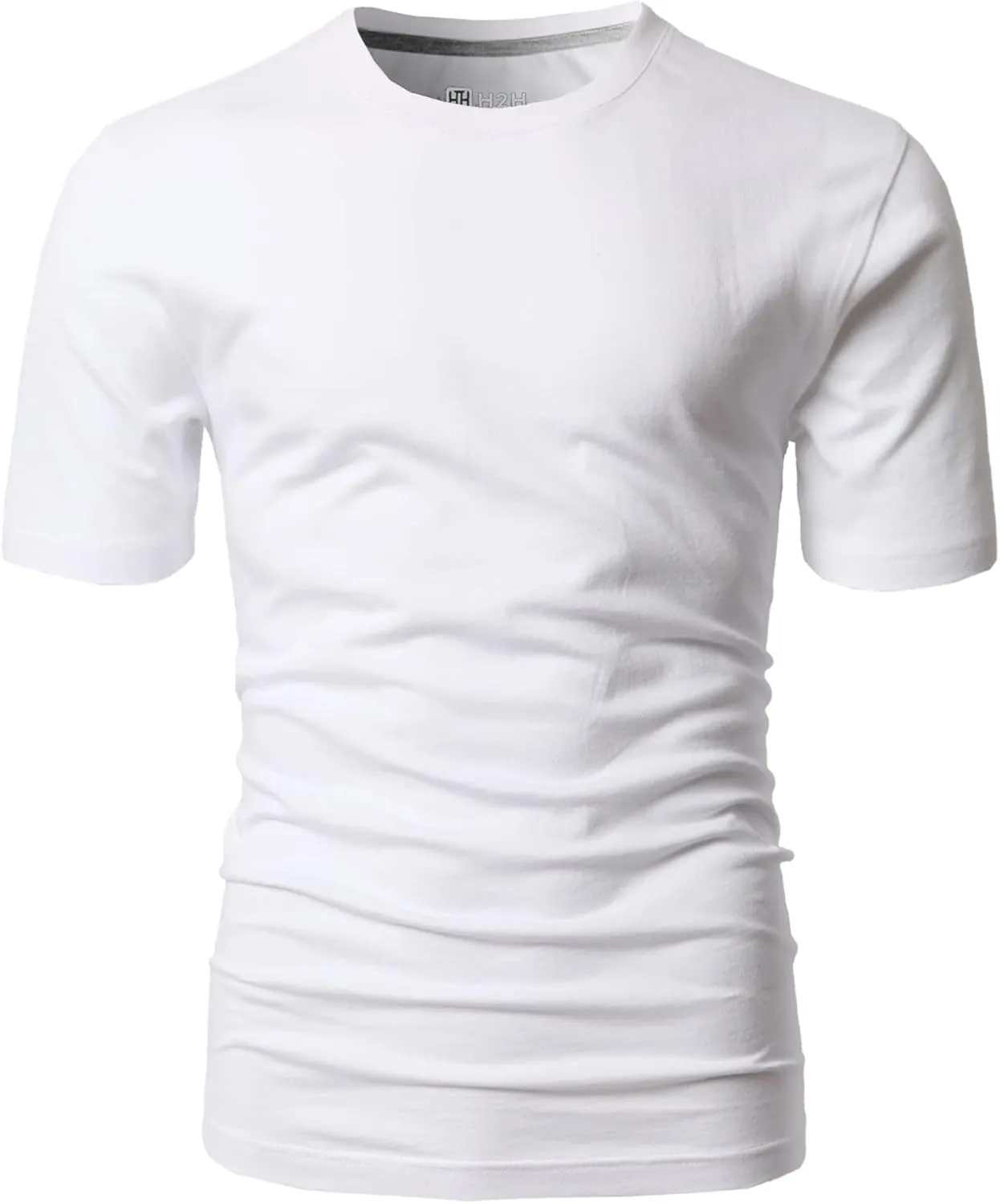 H2H Mens Casual Slim Fit Short Sleeve T-Shirts Soft Lightweight V-Neck/Crew-Neck Size XS to 3XL
