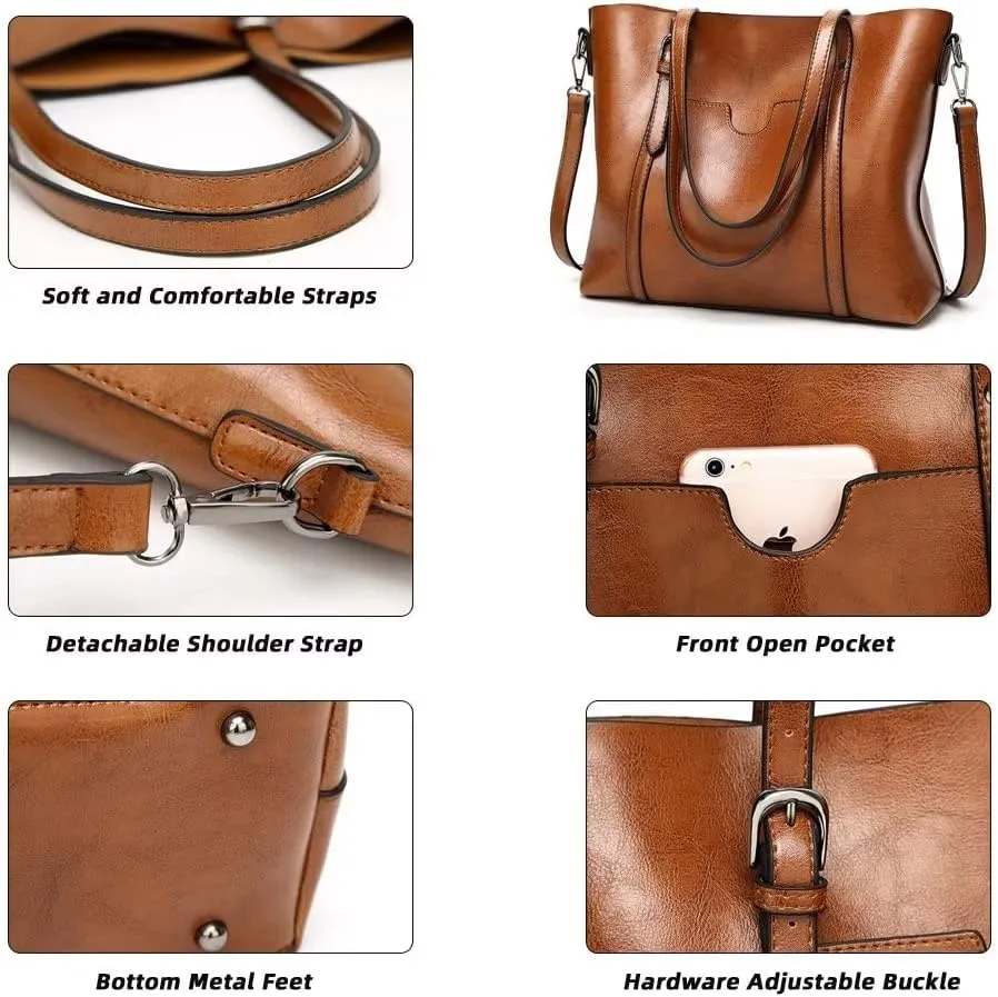 Handbag for Women Minimalist Briefcase Tote Shoulder Bag Everyday Work Crossbody Purse Ladies Top Handle Satchel