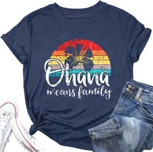 Hawaiian Shirts for Women Palm Trees Graphic Tees Summer Beach Vacation Tops Short Sleeve Casual Tshirt