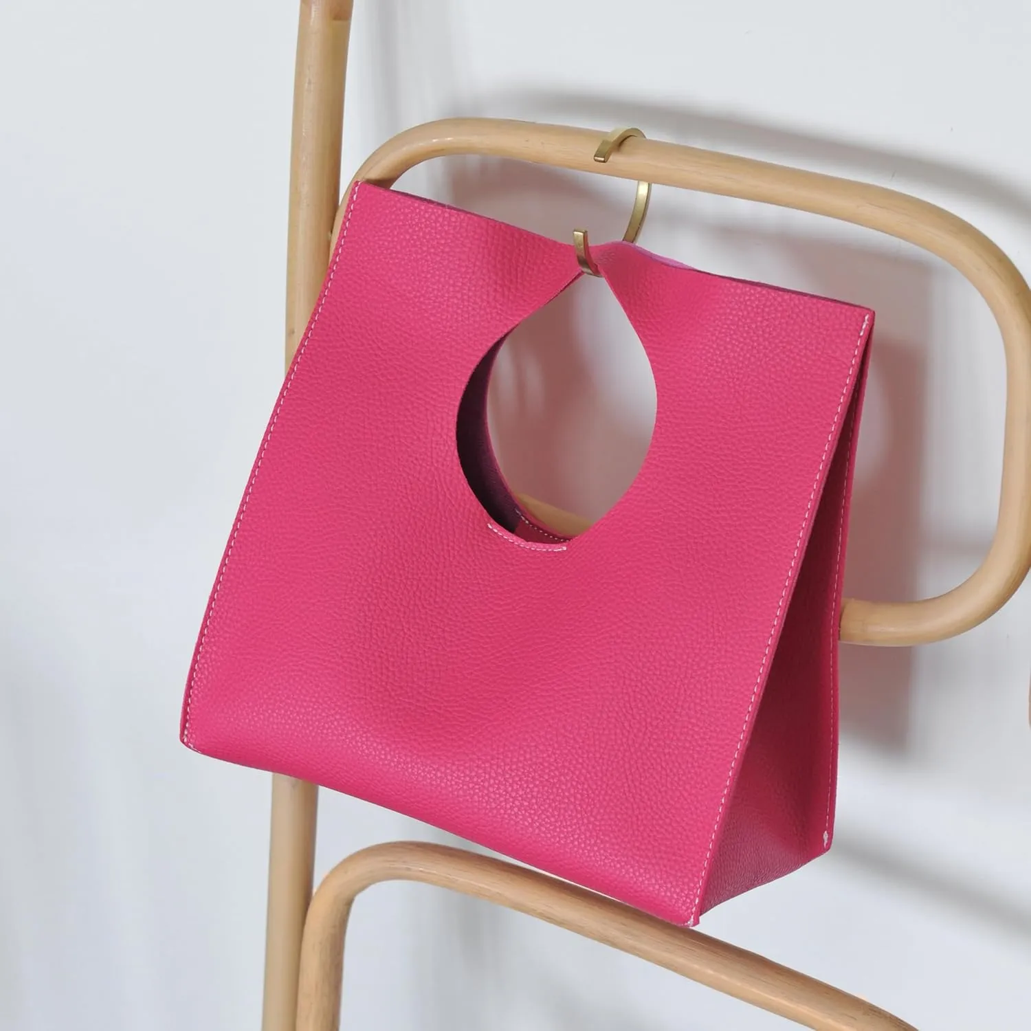 HOXIS Vintage Minimalist Style Soft Pu Leather Handbag Clutch Small Tote