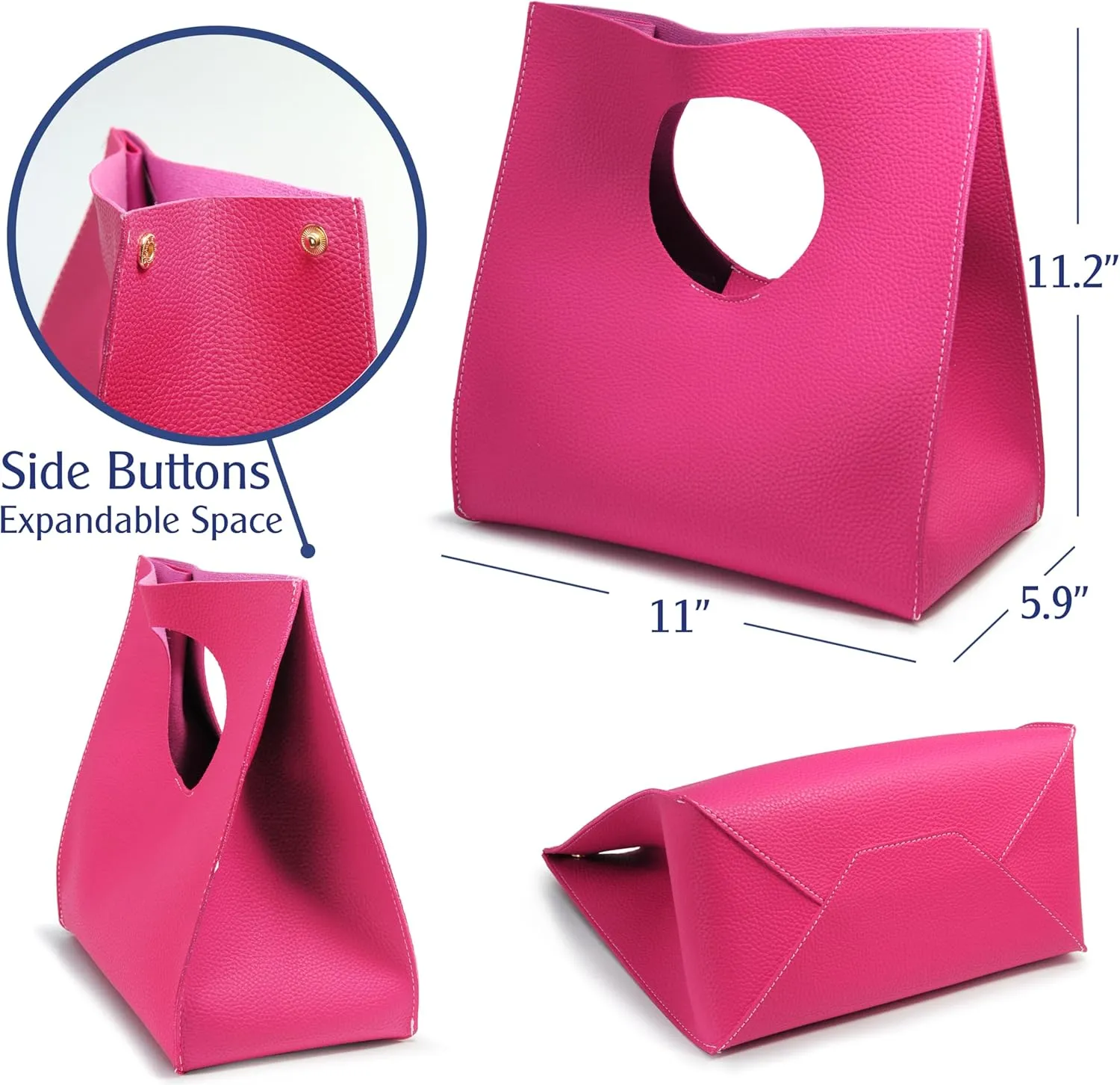 HOXIS Vintage Minimalist Style Soft Pu Leather Handbag Clutch Small Tote