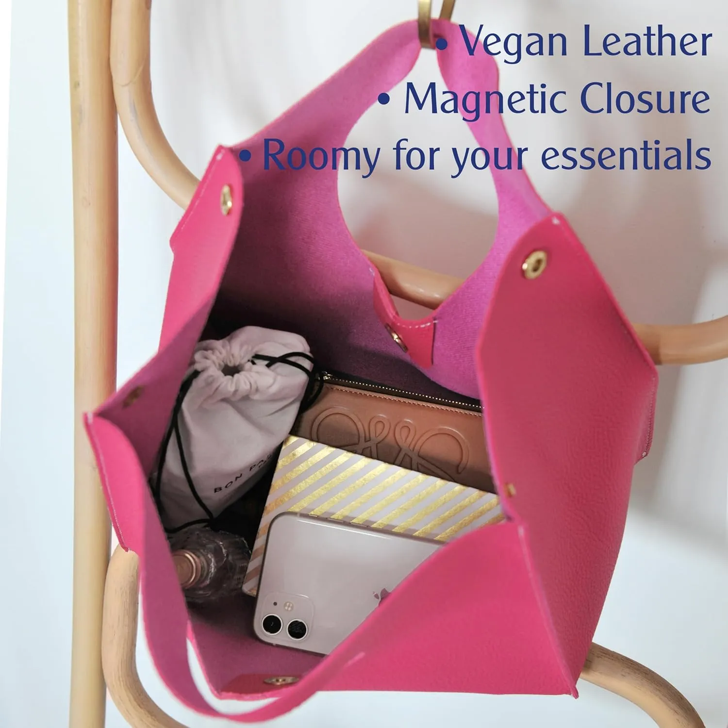 HOXIS Vintage Minimalist Style Soft Pu Leather Handbag Clutch Small Tote