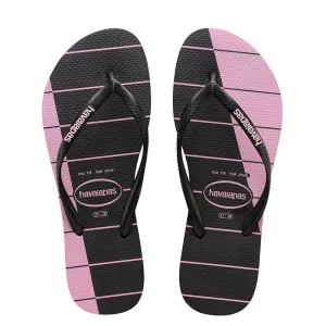 Kids Slim Trio Stripes - Black/Rose Cream