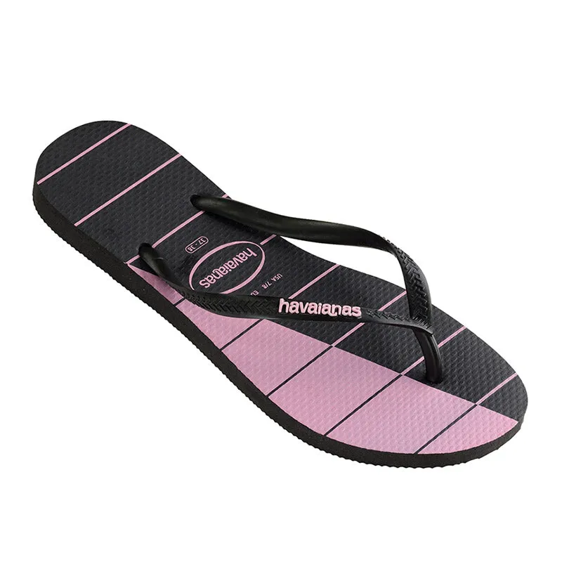 Kids Slim Trio Stripes - Black/Rose Cream
