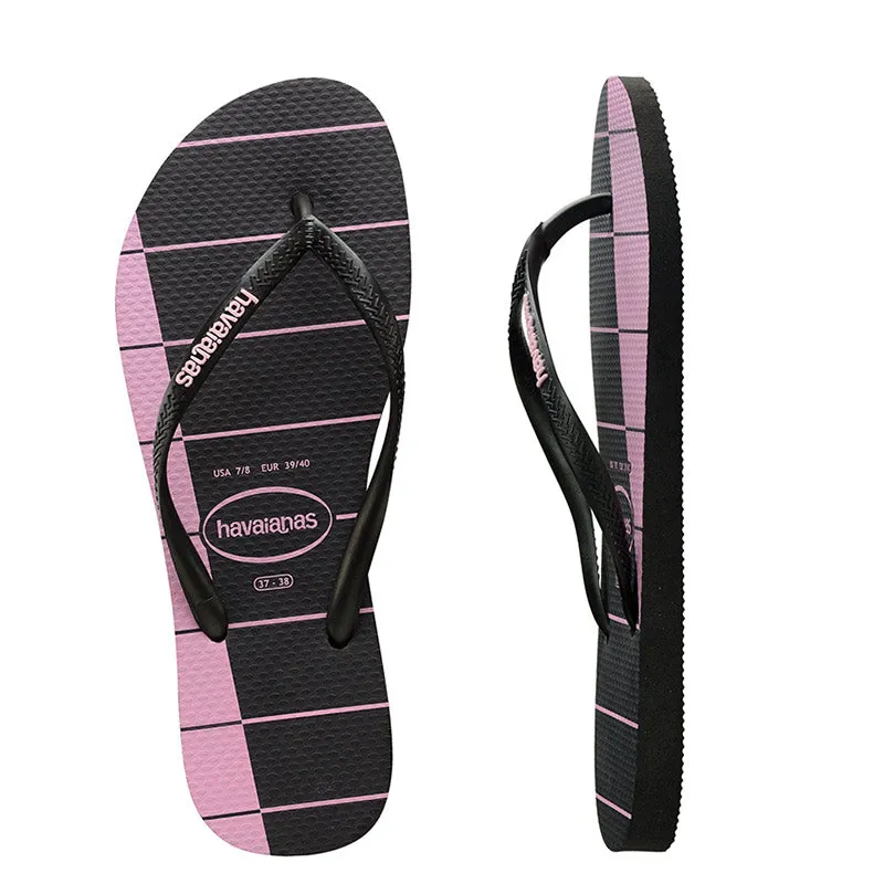 Kids Slim Trio Stripes - Black/Rose Cream