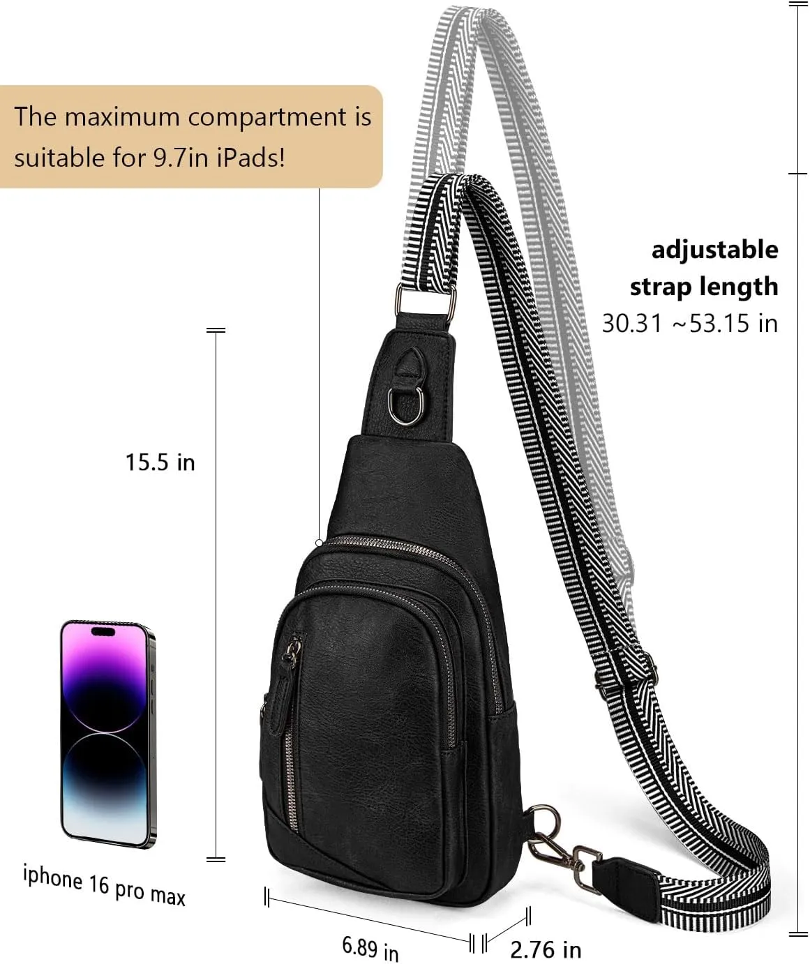 Leather Crossbody Bags Sling Bag for Women, Shoulder Backpack, Leather Sling Bag for Women Crossbody Purse Travel