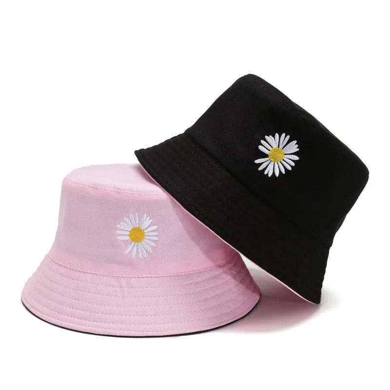 Little Daisies Double-Sided Bucket fishing Hats