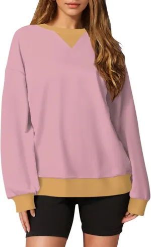 Long Sleeve Shirts For Women Trendy Fall Fashion Tops Round Neck Drop Shoulder Womens Casual Sweatshirt Pullover Tops