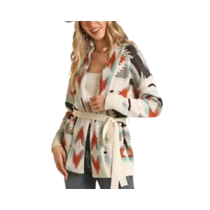 Panhandle Slim Women's Aztec With Belt Cardigan