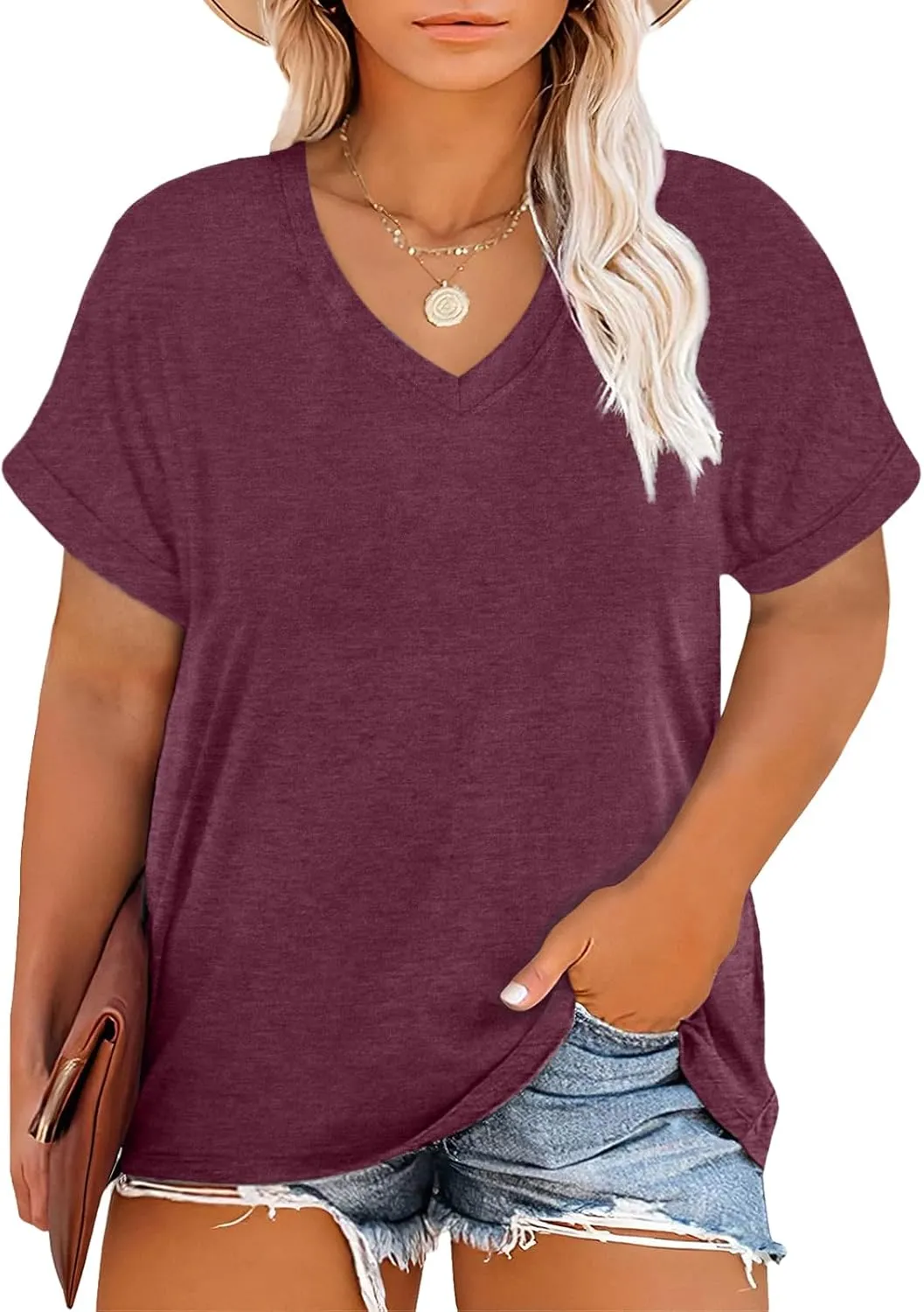 Plus Size T Shirt for Women Graphic Tees Short Sleeve Floral Print Loose Fit Summer Casual Tops 1XL-5XL