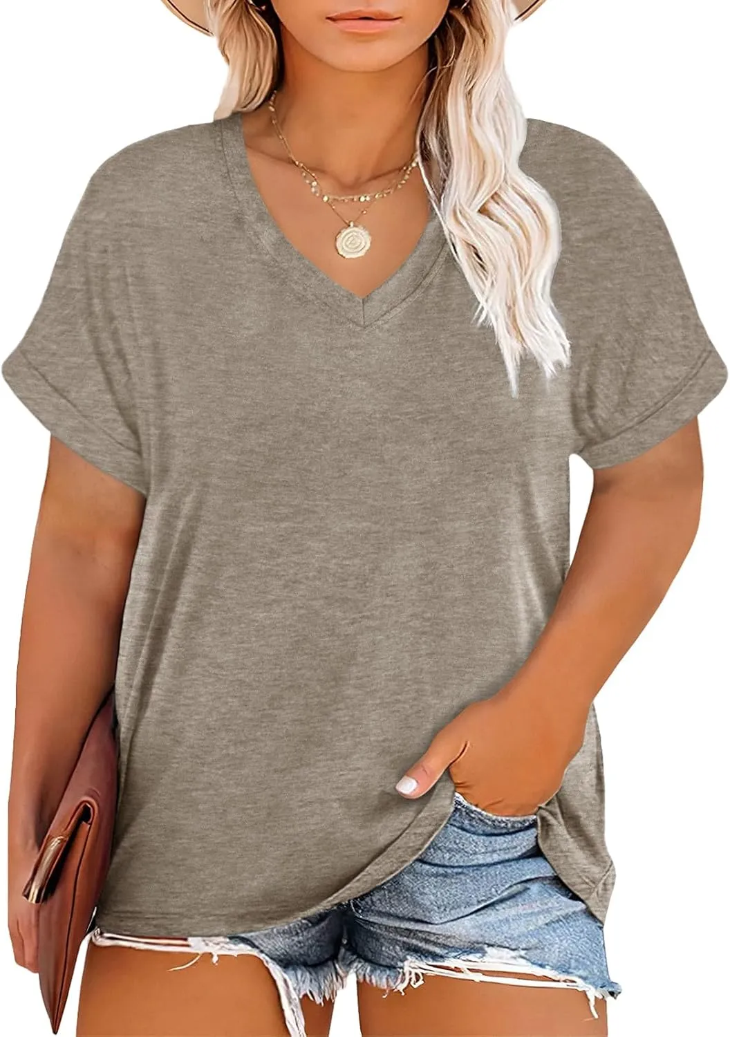 Plus Size T Shirt for Women Graphic Tees Short Sleeve Floral Print Loose Fit Summer Casual Tops 1XL-5XL