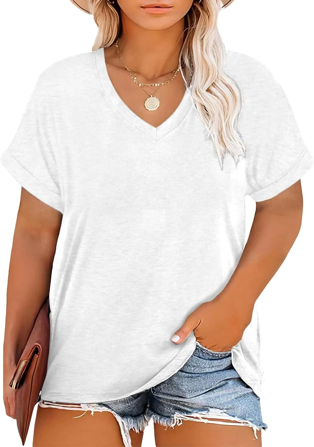 Plus Size T Shirt for Women Graphic Tees Short Sleeve Floral Print Loose Fit Summer Casual Tops 1XL-5XL