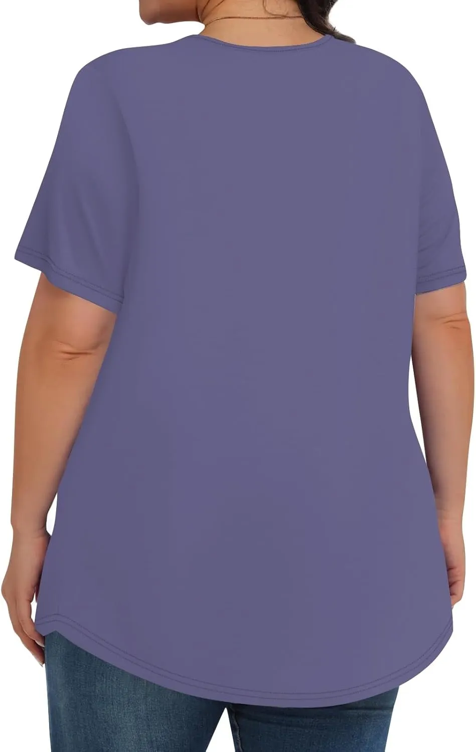 Plus Size Tops for Women Pleated Front Crewneck Short Sleeve Blouses 2024 Summer Tunic Shirts Flowy 1X-5X