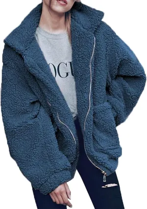 PRETTYGARDEN Women's Fashion Winter Coat Sherpa Fleece Faux Fur Shearling Oversized Trendy Jackets Warm Outerwear