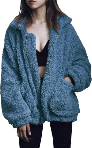 PRETTYGARDEN Women's Fashion Winter Coat Sherpa Fleece Faux Fur Shearling Oversized Trendy Jackets Warm Outerwear