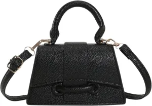 QWINEE Women's Faux Leather Crossbody Bag Top Handle Flap Shoulder Bag Minimalist Handbag