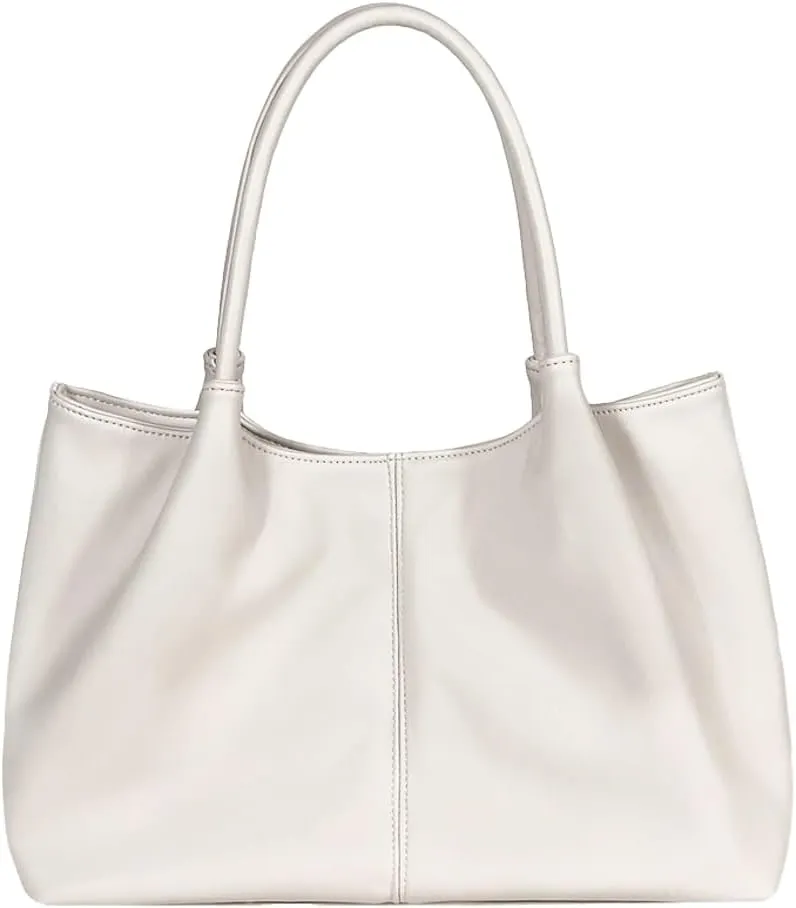 Slouchy PU Leather Tote Bag for Women Large Capacity Shoulder Bag Top Handle Satchel Handbag Underarm Work Hobo Purse
