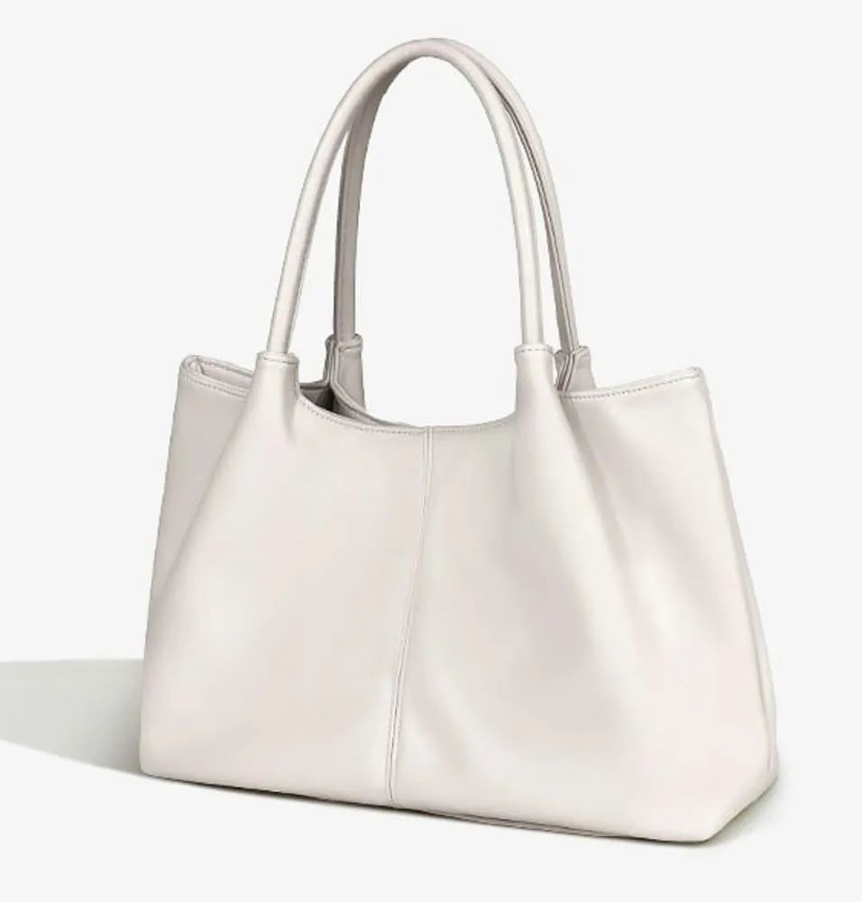 Slouchy PU Leather Tote Bag for Women Large Capacity Shoulder Bag Top Handle Satchel Handbag Underarm Work Hobo Purse