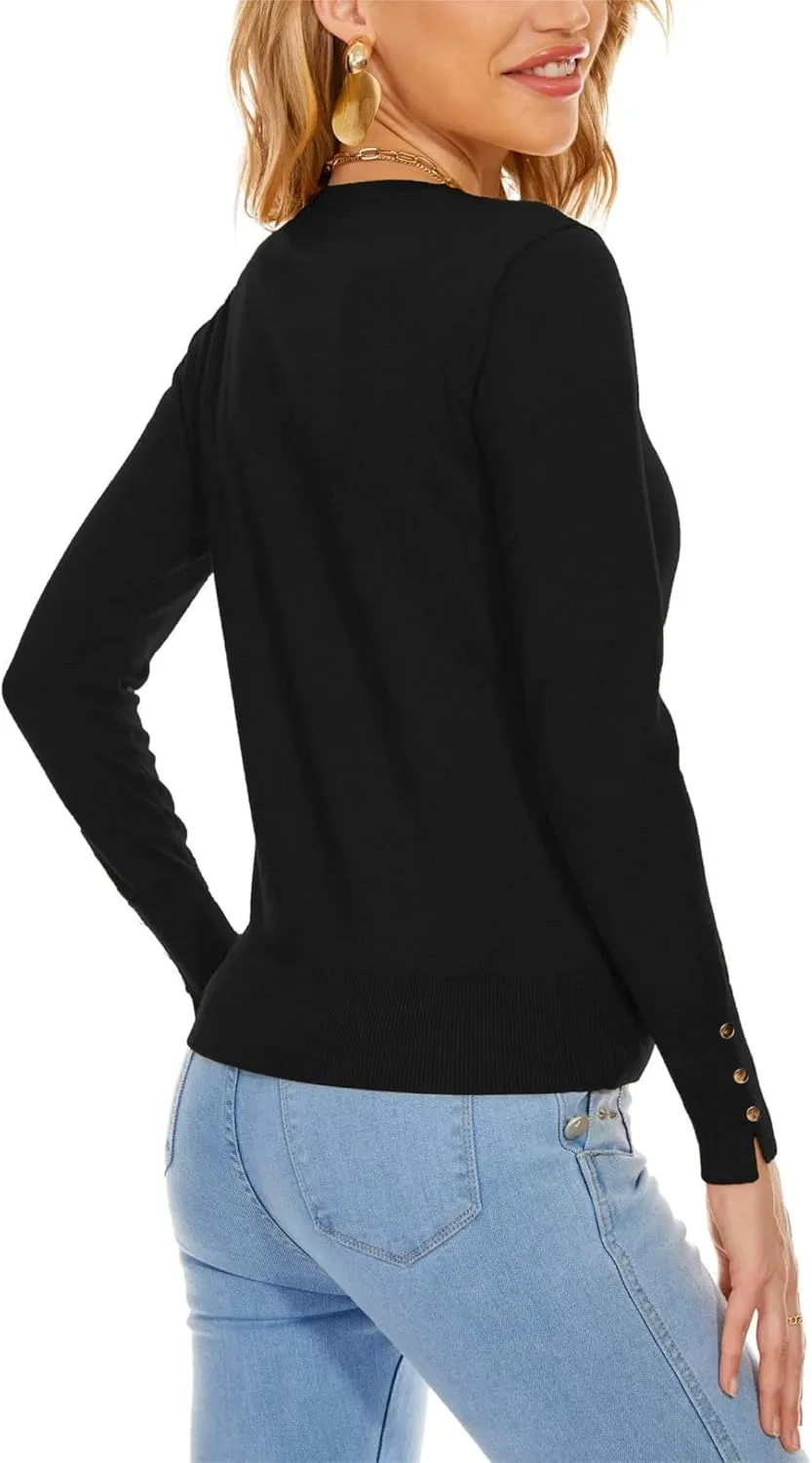 Spicy Sandia Womens Cardigan Sweaters Lightweight Button Up Crewneck Dressy Casual Trendy Spring Sweater Jackets
