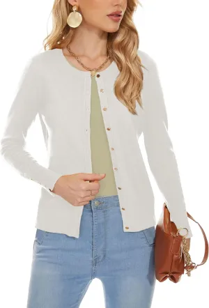 Spicy Sandia Womens Cardigan Sweaters Lightweight Button Up Crewneck Dressy Casual Trendy Spring Sweater Jackets