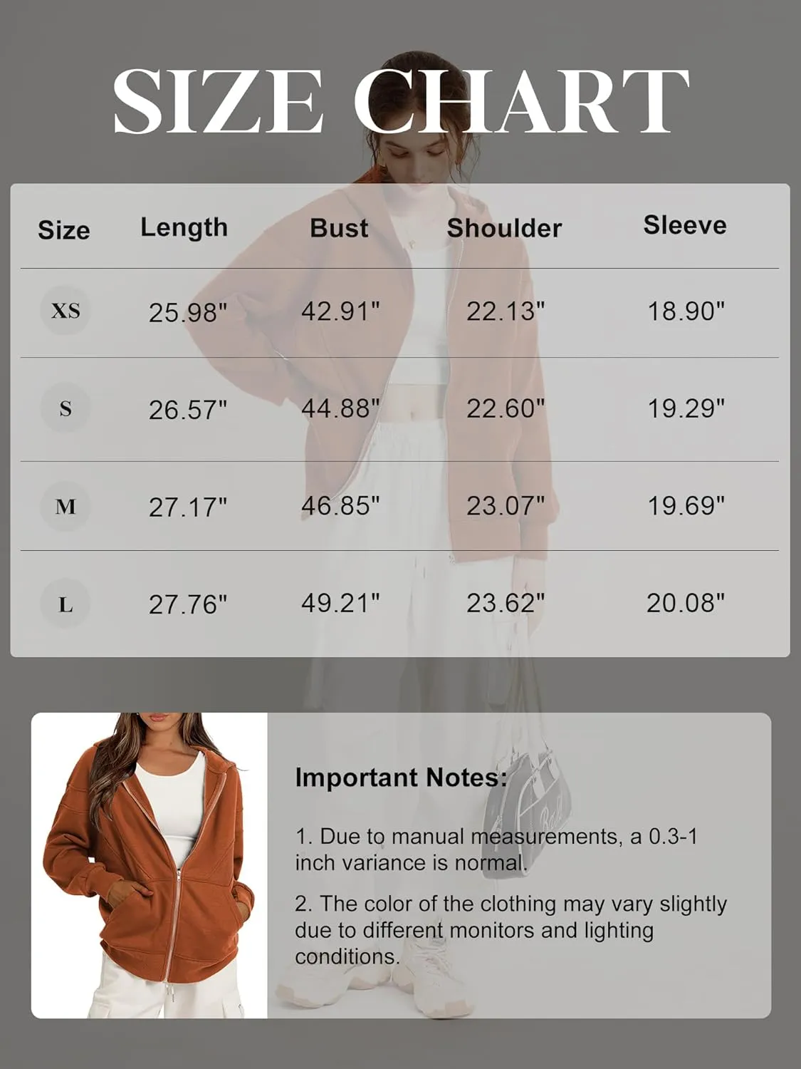 TAKEYAL Women Hoodies Sweatshirt Long Sleeve Zip Up Oversized Fall Jackets Casual Trendy Top soild