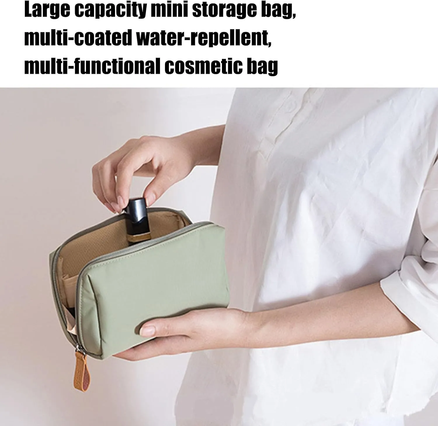 Tidynook Makeup Bag Small, Minimalist Travel Cosmetic Pouch Portable Clutch Women and Girls (Black, Small)