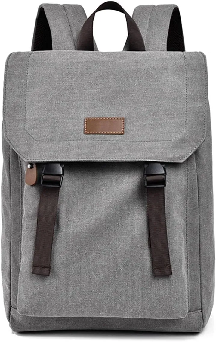 Vintage Water Resistant Canvas Backpack, Classic Daypack with Multiple Pockets, Rushbag, Bookbag, Multi Colors (Minimalist, Black)