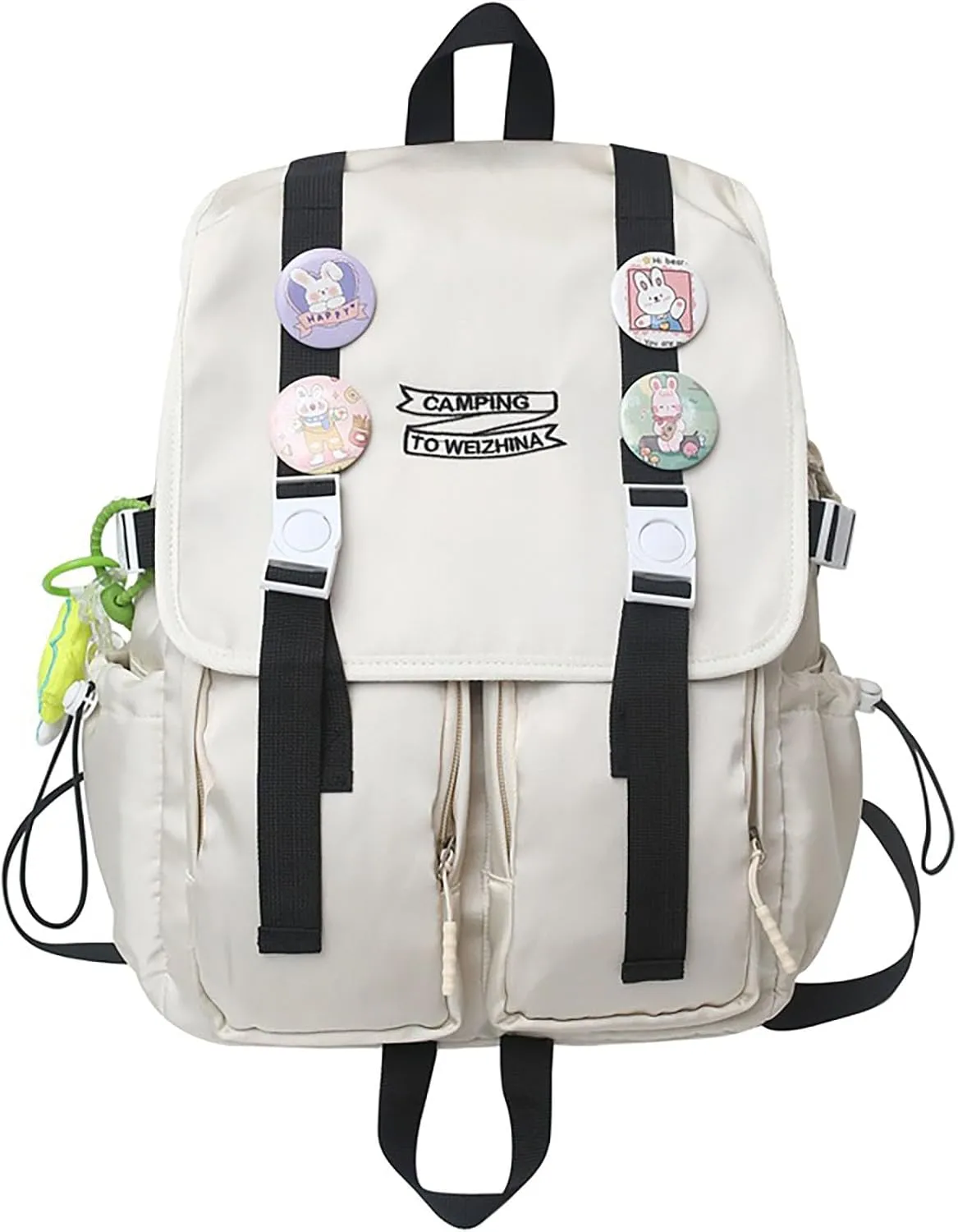 Waterproof Lightweight 14 Inch Laptop Backpack Minimalist College Travel Daypack with Anti-Theft Pocket (White)