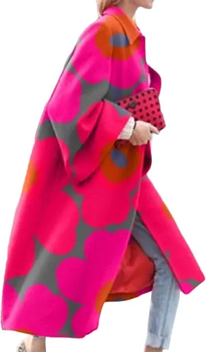 Women Trench Coat Long Sleeve Coat Fashion Color Block Overcoat Outwear Cardigan Lapel Open Front Long Jacket with Pocket