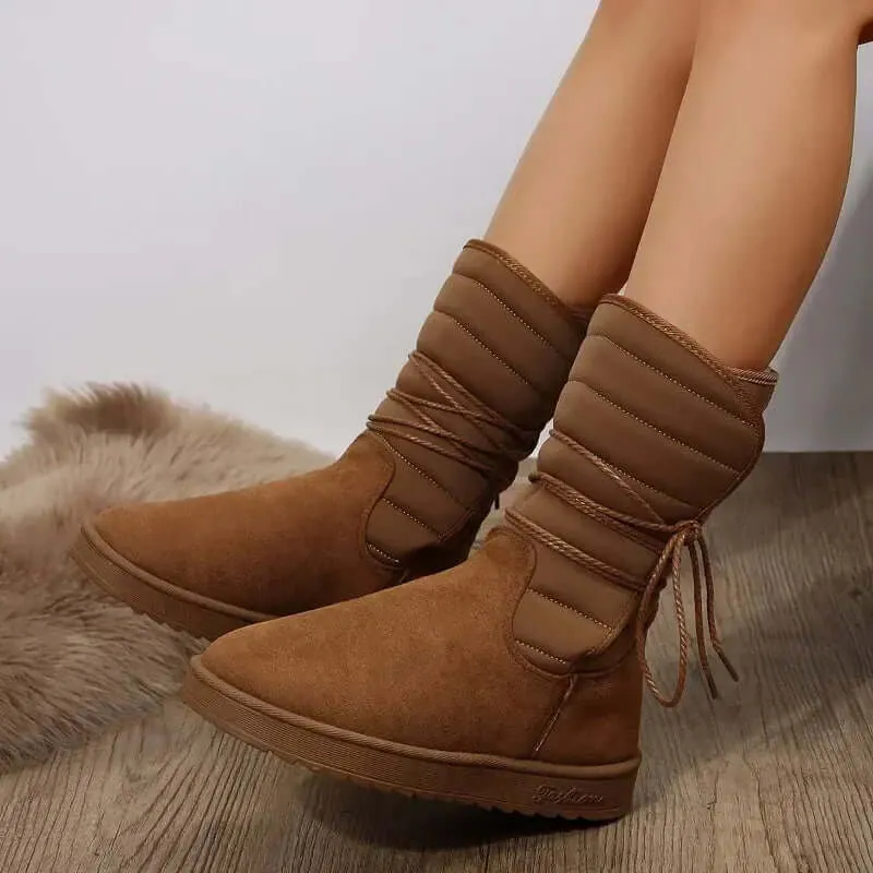 Women's Fur-Lined Lace-Up Boots: Cozy & Stylish Winter Footwear