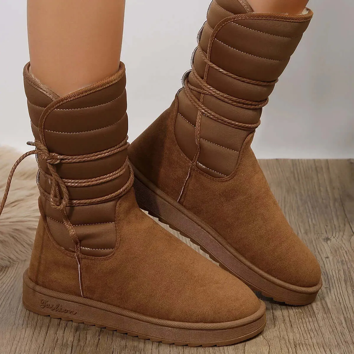 Women's Fur-Lined Lace-Up Boots: Cozy & Stylish Winter Footwear